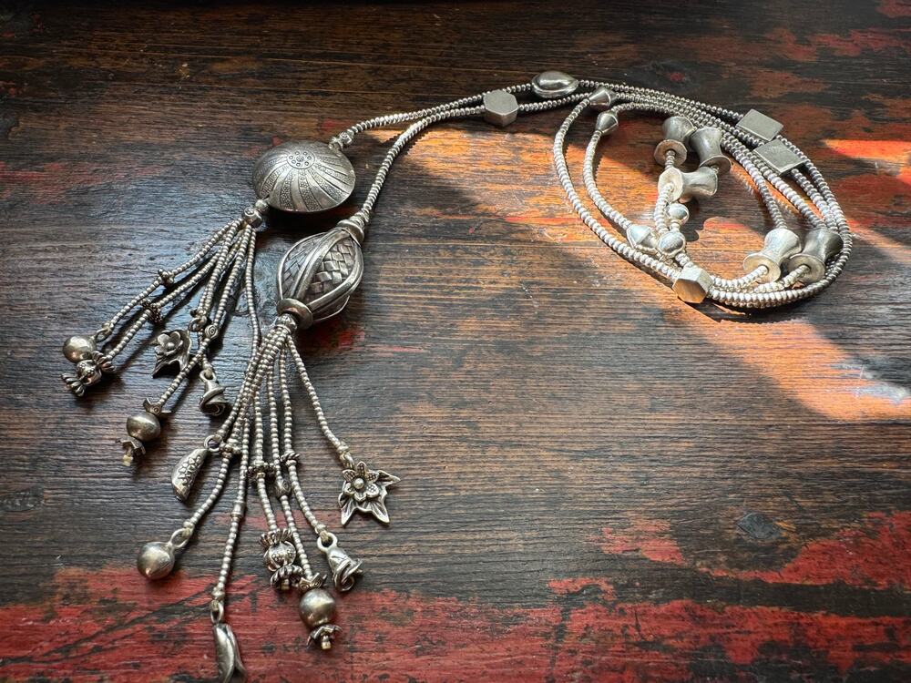 1999 Vintage Lariat Handmade Sterling 925 Silver Sukhothai Woven Chiang Mai 57"